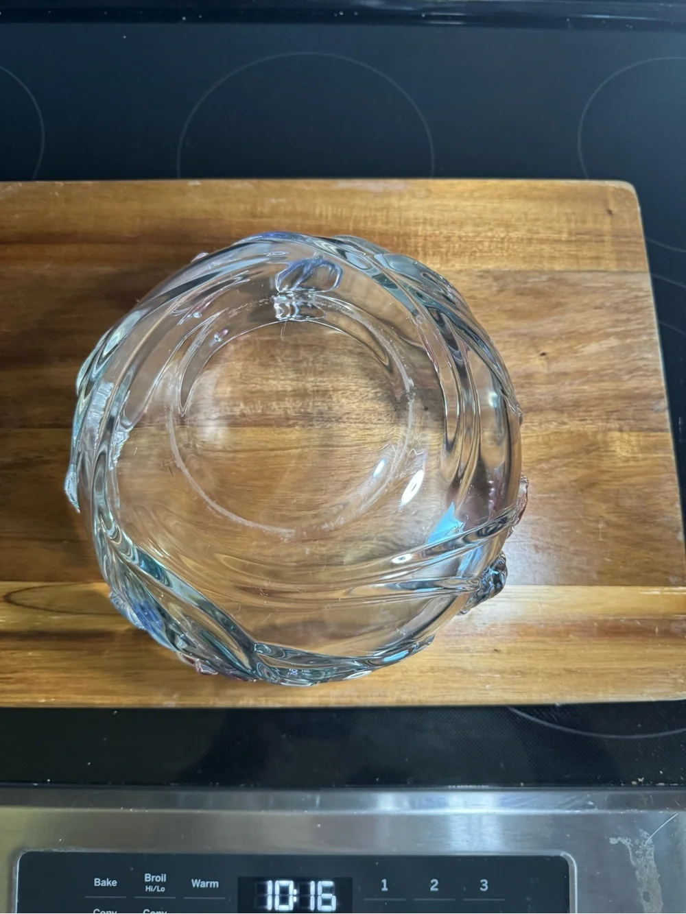 Mikasa Clear Glass Tulip Accent Bowl with Pink Highlights